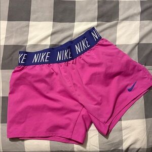 Girls Nike Fuchsia Shorts with purple Accents